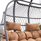 Ightham - Double Egg Chair in Brown on Grey