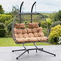 Ightham - Double Egg Chair in Brown on Grey