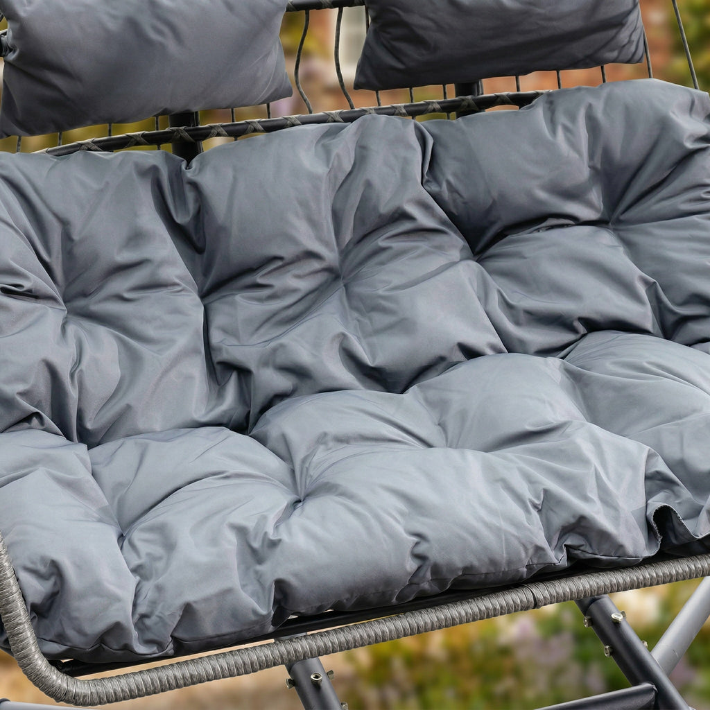Ightham - Double Egg Chair in Dark Grey on Grey