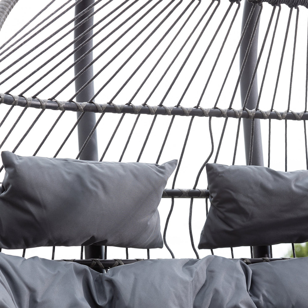 Ightham - Double Egg Chair in Dark Grey on Grey