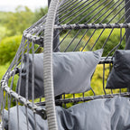 Ightham - Double Egg Chair in Dark Grey on Grey