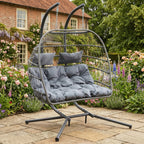 Ightham - Double Egg Chair in Dark Grey on Grey