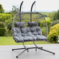 Ightham - Double Egg Chair in Dark Grey on Grey