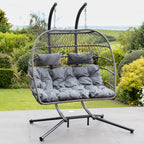 Ightham - Double Egg Chair in Dark Grey on Grey