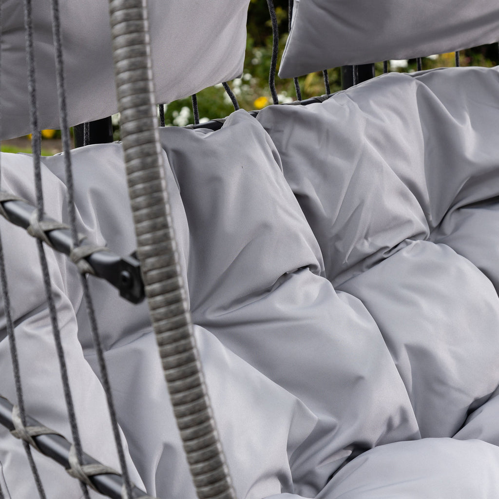 Ightham - Double Egg Chair in Light Grey on Grey