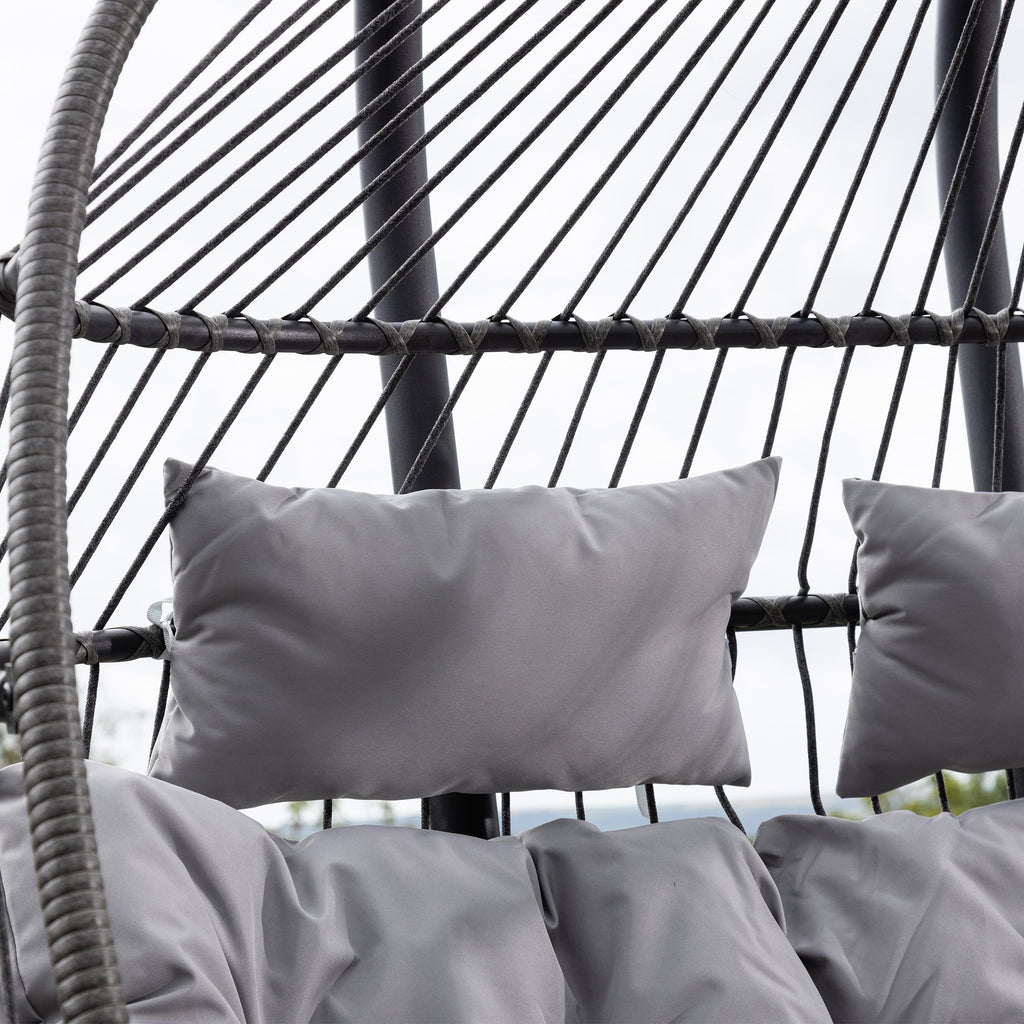 Ightham - Double Egg Chair in Light Grey on Grey