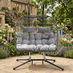 Ightham - Double Egg Chair in Light Grey on Grey