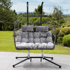 Ightham - Double Egg Chair in Light Grey on Grey