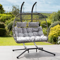 Ightham - Double Egg Chair in Light Grey on Grey