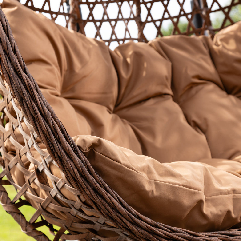 Knole - Double Egg Chair in Brown on Brown