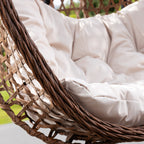 Knole - Double Egg Chair in Cream on Brown