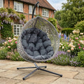 Lanhydrock - Single Egg Chair in Dark Grey on Grey