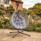 Lanhydrock - Single Egg Chair in Light Grey on Grey