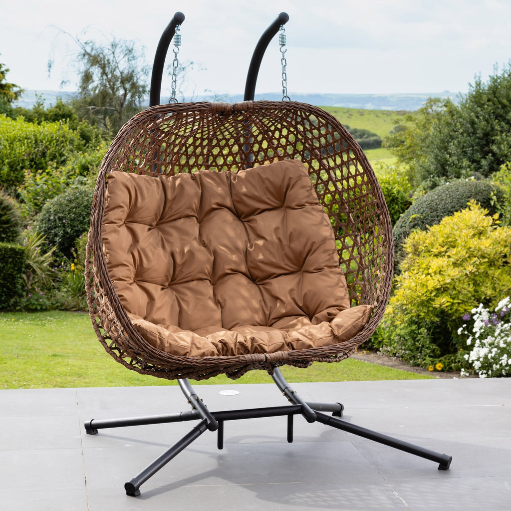 Knole - Double Egg Chair in Brown on Brown