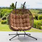 Knole - Double Egg Chair in Brown on Brown