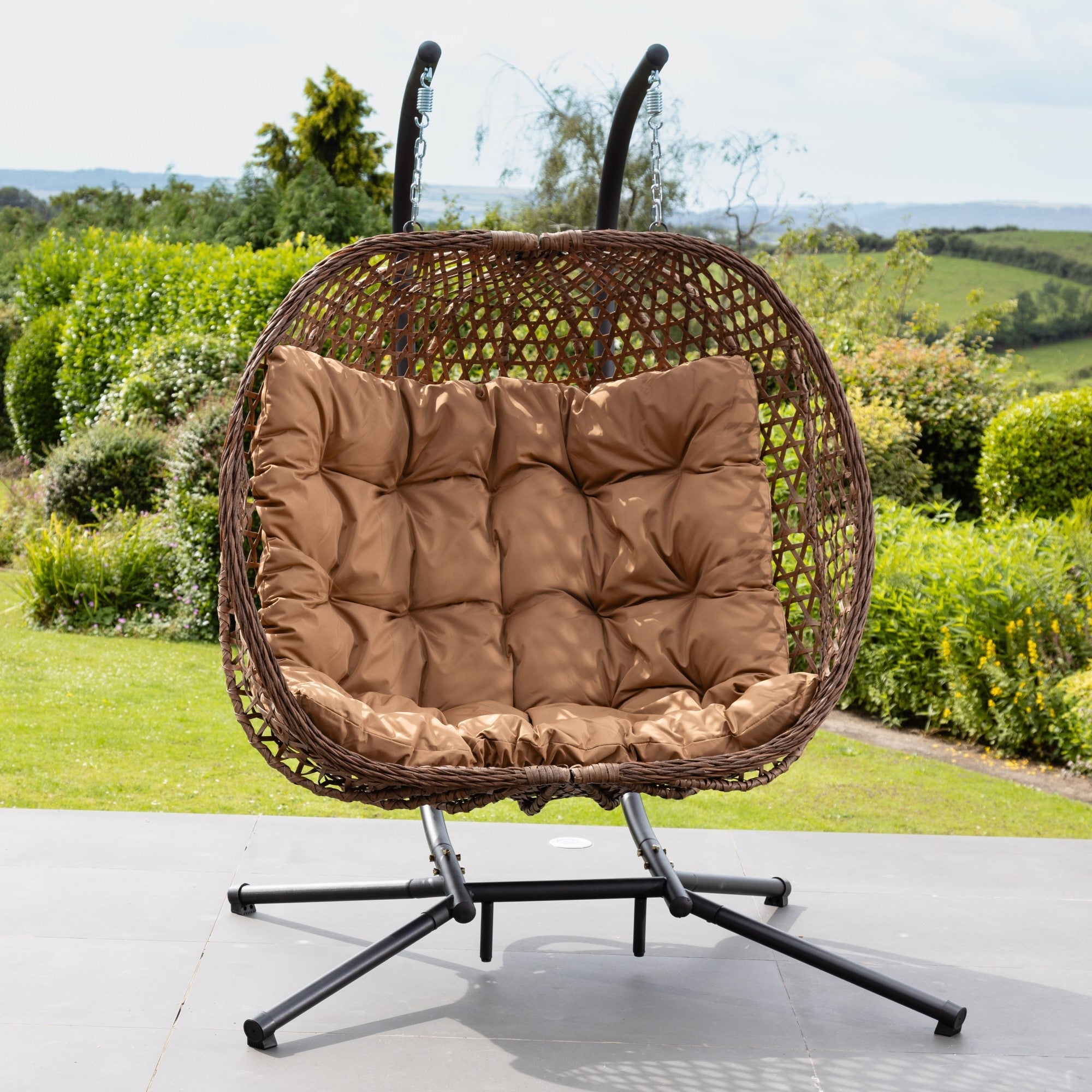 Knole - Double Egg Chair in Brown on Brown