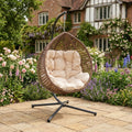 Lanhydrock - Single Egg Chair in Cream on Brown