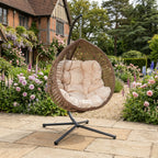 Lanhydrock - Single Egg Chair in Cream on Brown