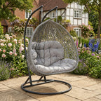 Bodiam - Double Egg Chair in Light Grey on Grey