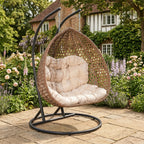 Bodiam - Double Egg Chair in Cream on Brown