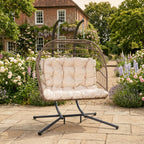 Ightham - Double Egg Chair in Cream on Brown