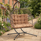 Ightham - Double Egg Chair in Brown on Brown