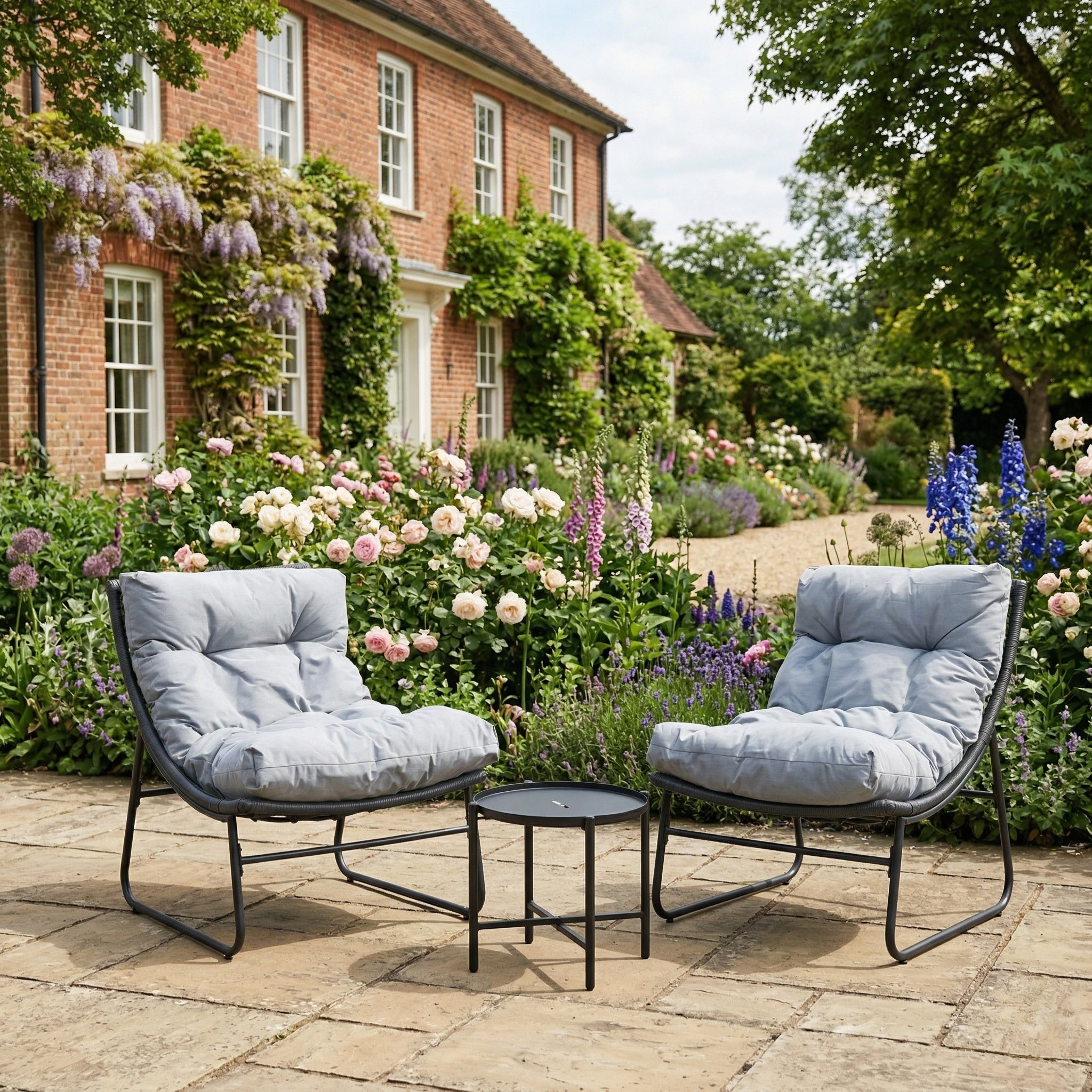 Polesden - 3 Piece Patio Set in Grey on Grey