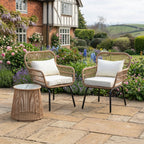 Stourhead - 3 Piece Patio Set in Cream on Natural