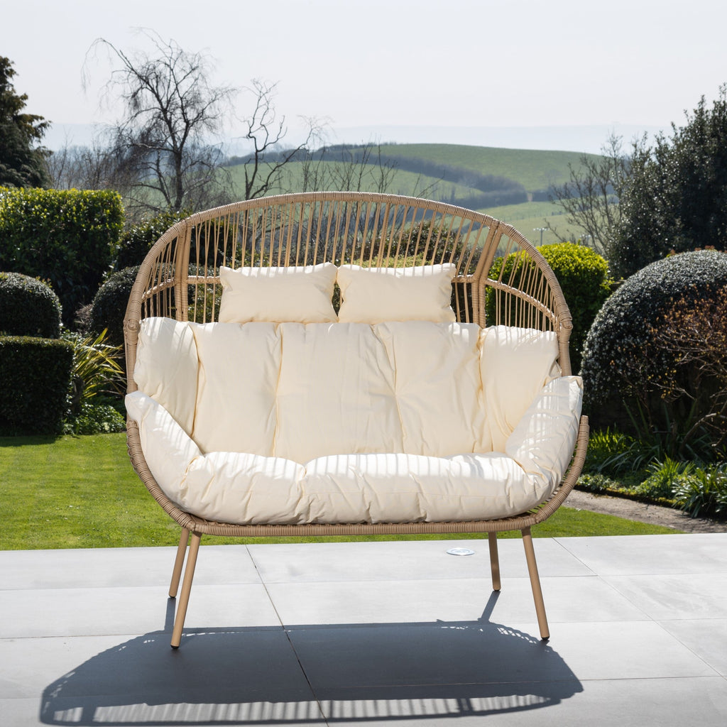 Chartwell - 2 Seat Standing Egg Chair in Cream on Natural