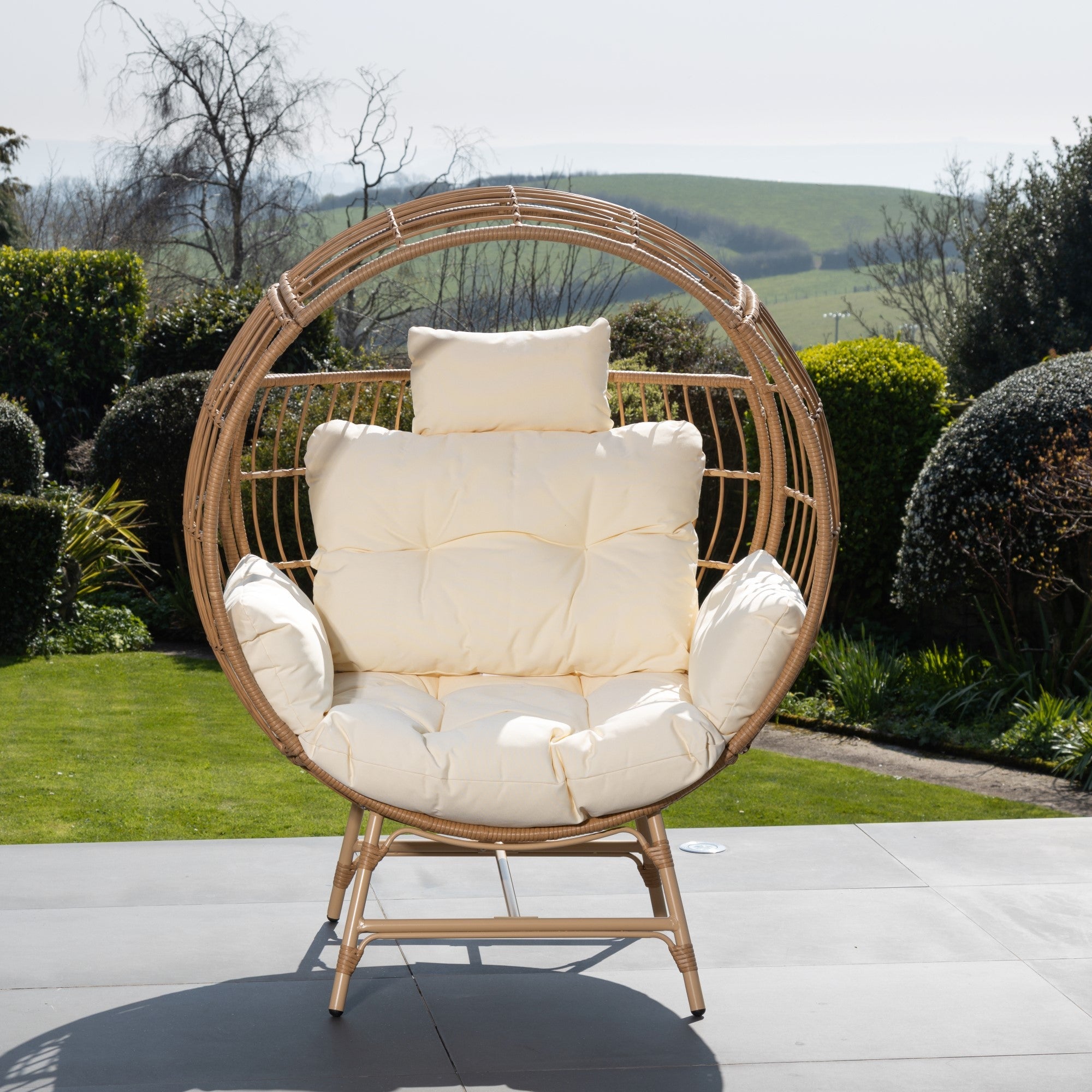 Tyntesfield - Round Standing Egg Chair in Cream