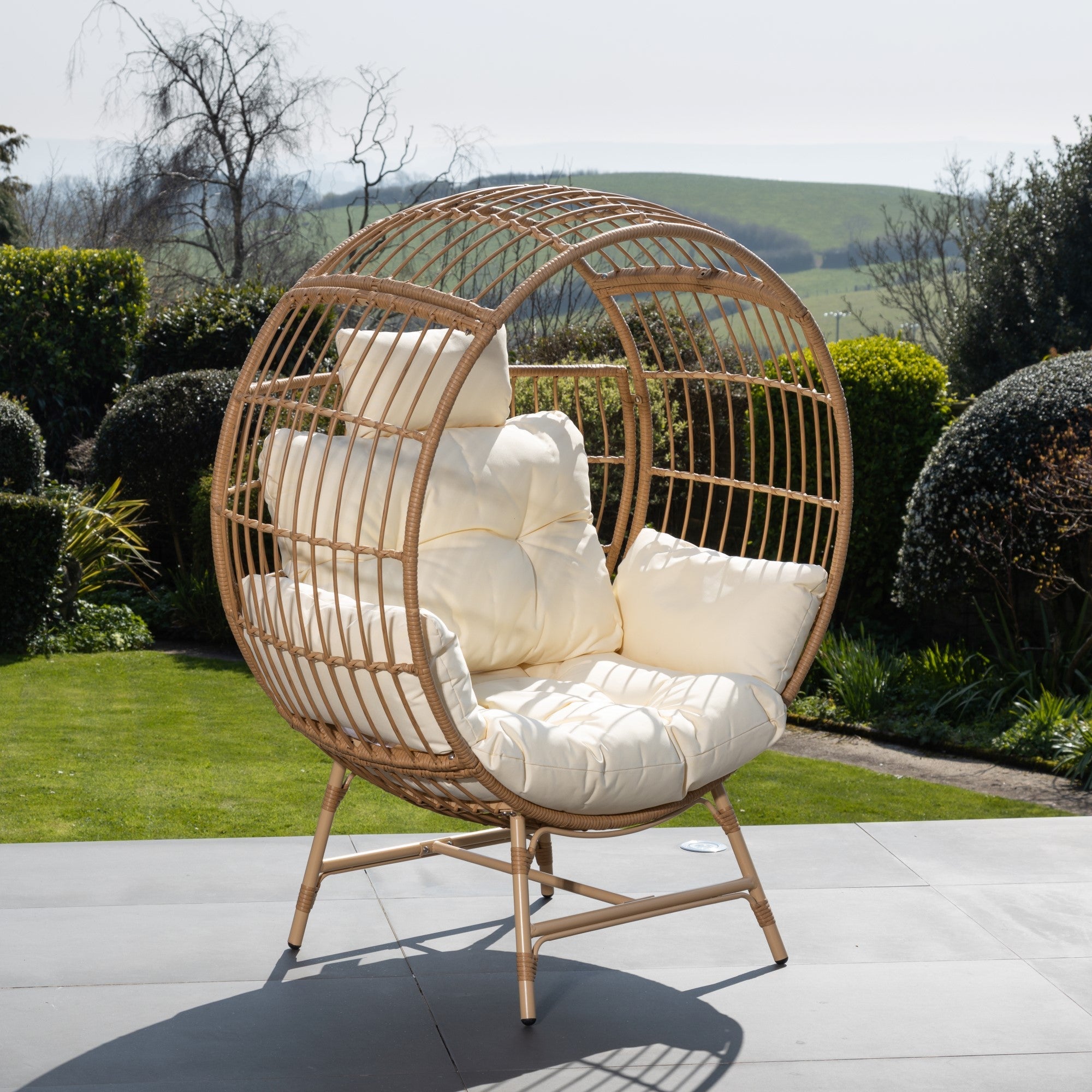 Tyntesfield - Round Standing Egg Chair in Cream