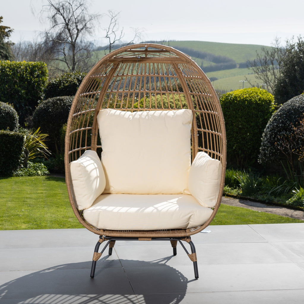 Waddesdon - Oval Standing Egg Chair in Cream