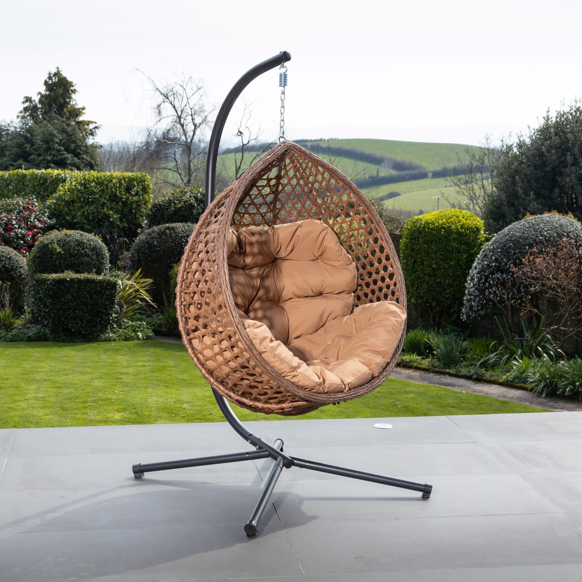 Lanhydrock - Single Egg Chair in Brown on Brown