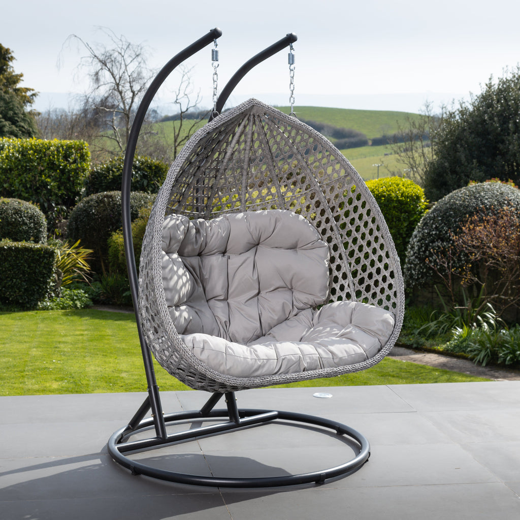 Bodiam - Double Egg Chair in Light Grey on Grey