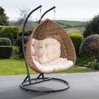 Bodiam - Double Egg Chair in Cream on Brown