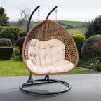 Bodiam - Double Egg Chair in Cream on Brown