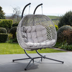 Knole - Double Egg Chair in Light Grey on Grey