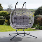 Knole - Double Egg Chair in Dark Grey on Grey