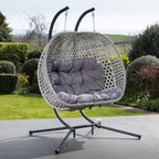Knole - Double Egg Chair in Dark Grey on Grey