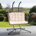 Ightham - Double Egg Chair in Cream on Brown