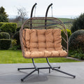 Ightham - Double Egg Chair in Brown on Brown