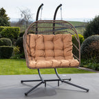 Ightham - Double Egg Chair in Brown on Brown