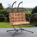 Ightham - Double Egg Chair in Brown on Brown
