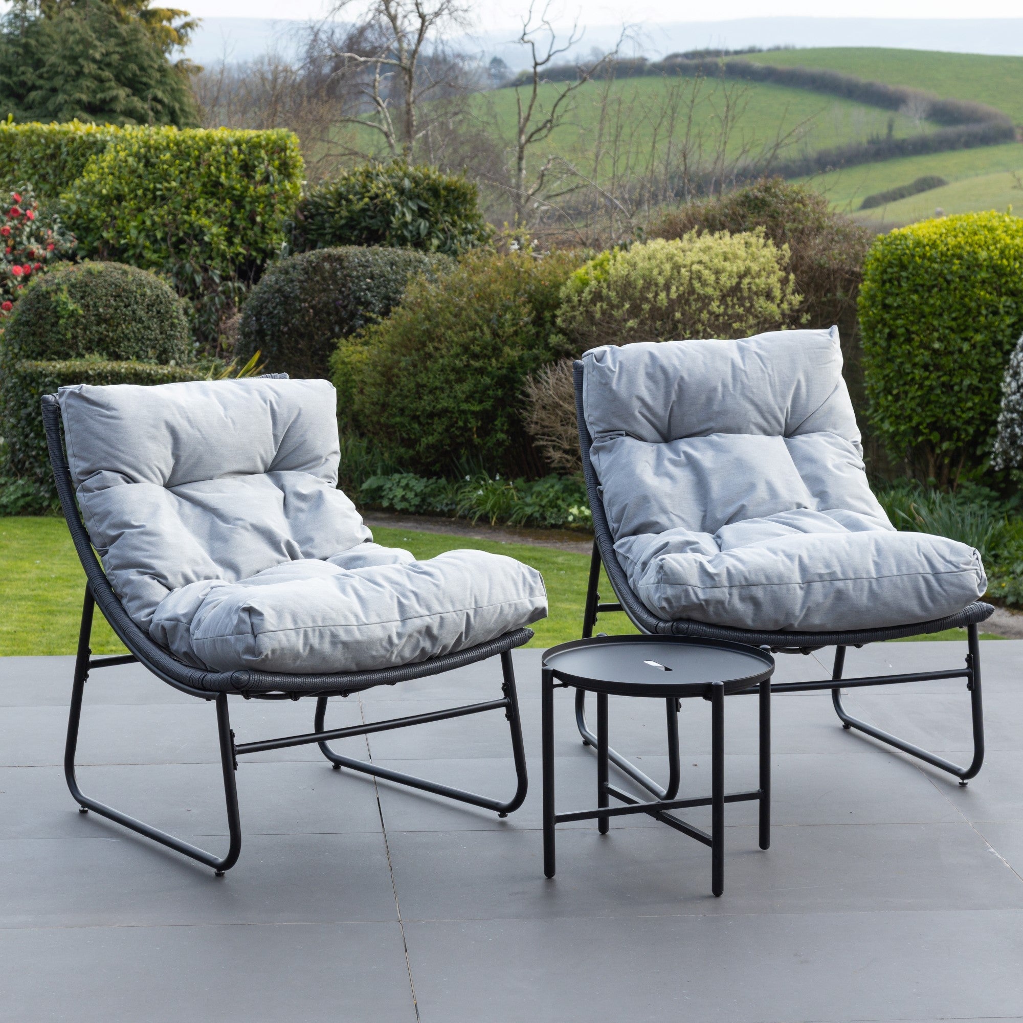 Polesden - 3 Piece Patio Set in Grey on Grey