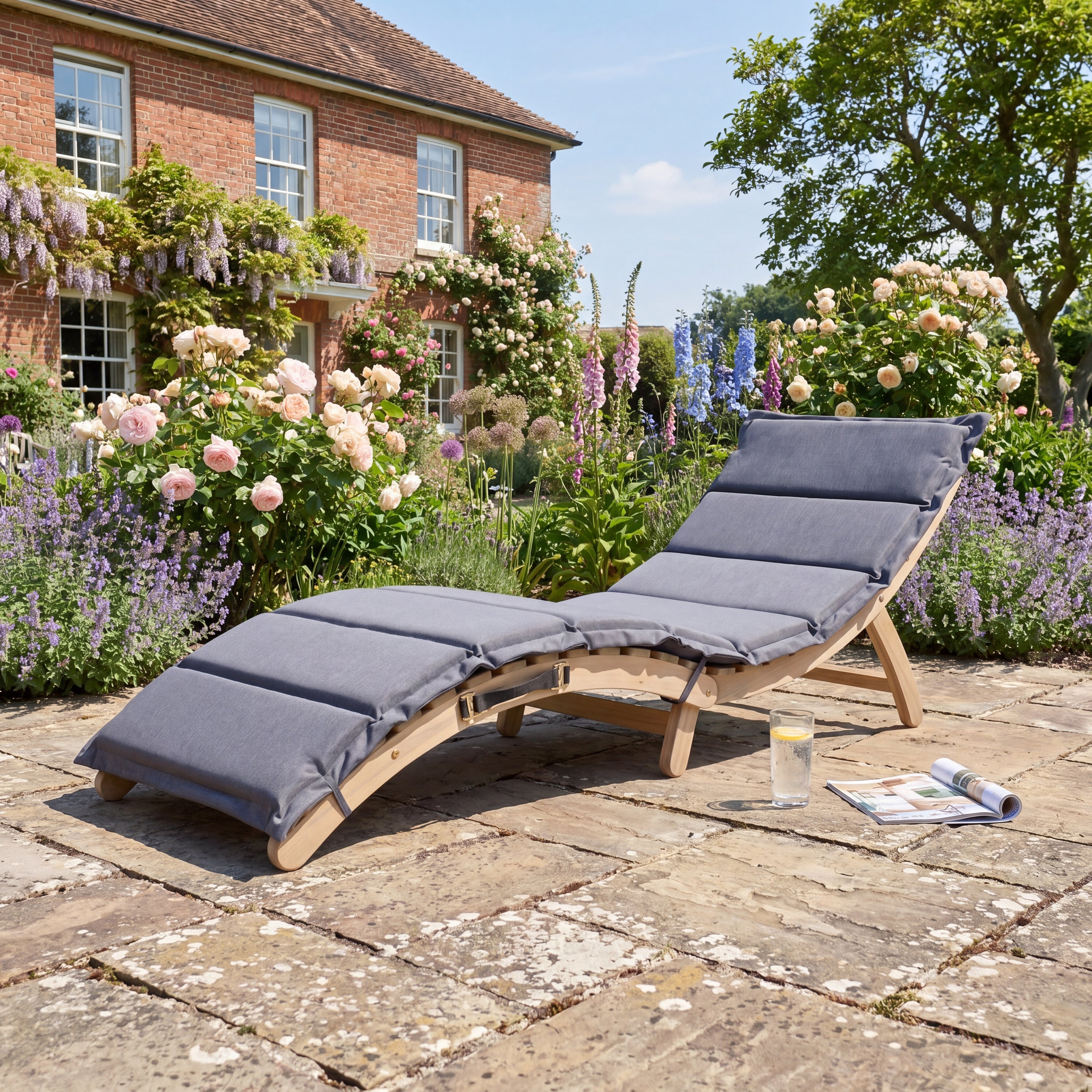 Snowshill - Curve Sun Lounger in Grey