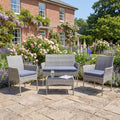 Berrington - 4-Seat Rattan Patio Set in Grey on Grey
