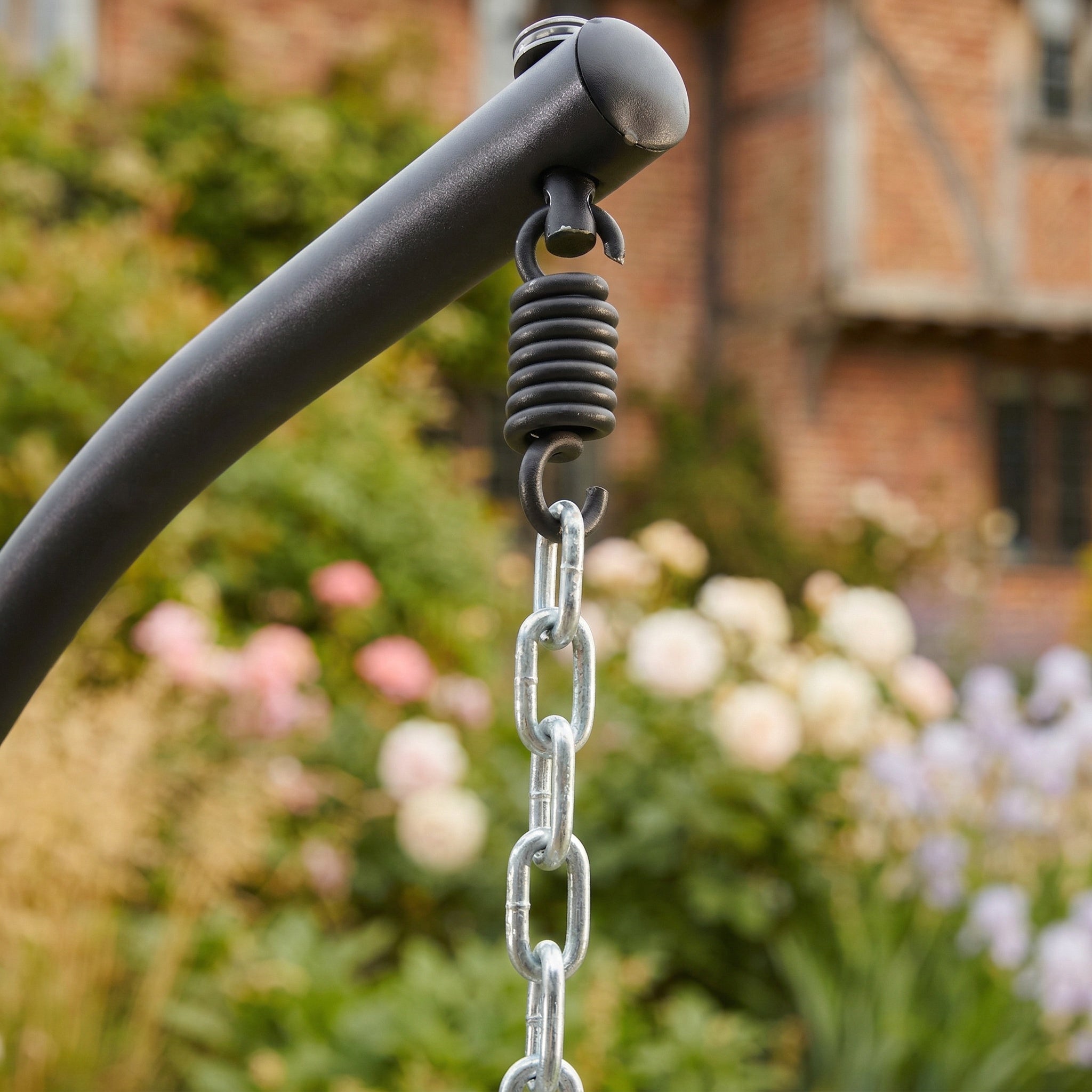 Saltram - Single Egg Chair in Dark Grey on Grey