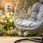 Saltram - Single Egg Chair in Light Grey on Grey