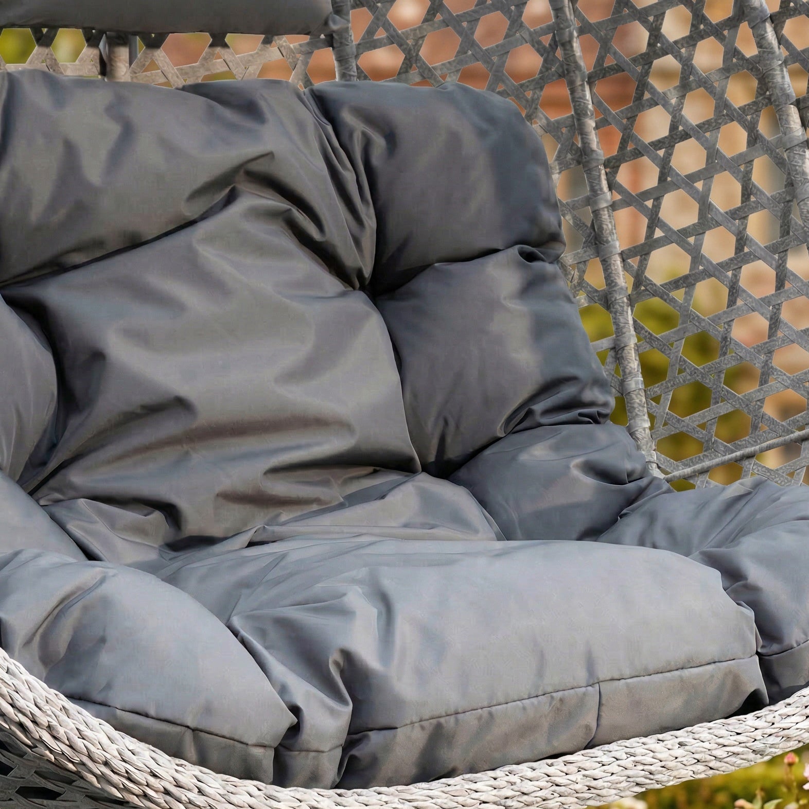 Saltram - Single Egg Chair in Dark Grey on Grey