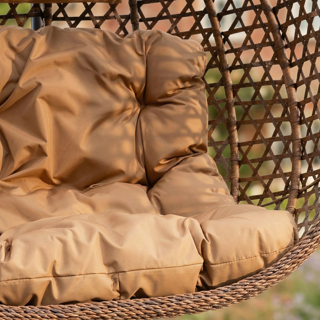 Saltram - Single Egg Chair in Brown on Brown